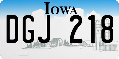 IA license plate DGJ218