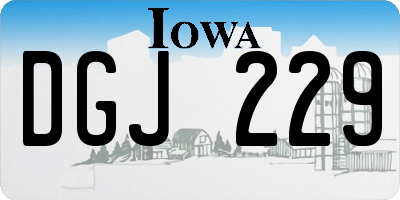 IA license plate DGJ229