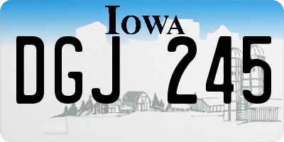 IA license plate DGJ245