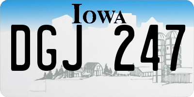 IA license plate DGJ247