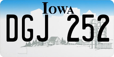 IA license plate DGJ252