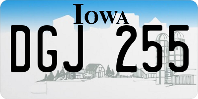 IA license plate DGJ255