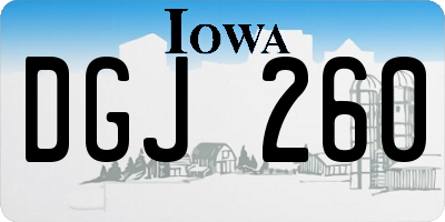 IA license plate DGJ260