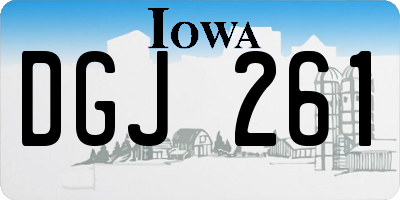IA license plate DGJ261