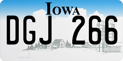 IA license plate DGJ266