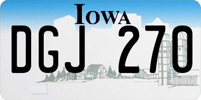 IA license plate DGJ270