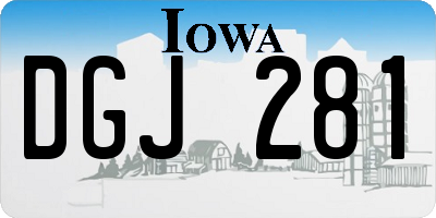 IA license plate DGJ281