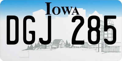 IA license plate DGJ285