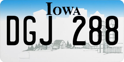 IA license plate DGJ288