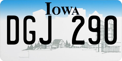 IA license plate DGJ290