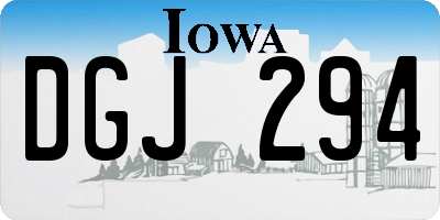 IA license plate DGJ294