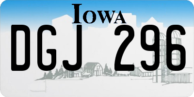 IA license plate DGJ296