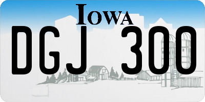 IA license plate DGJ300