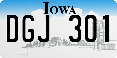 IA license plate DGJ301