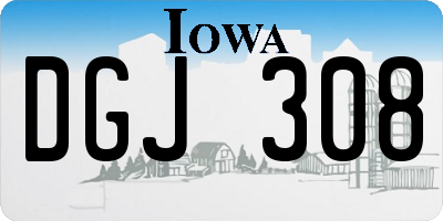 IA license plate DGJ308