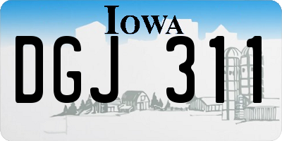 IA license plate DGJ311