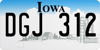 IA license plate DGJ312