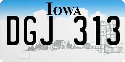 IA license plate DGJ313