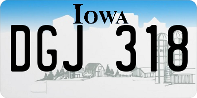 IA license plate DGJ318