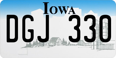 IA license plate DGJ330
