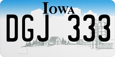 IA license plate DGJ333