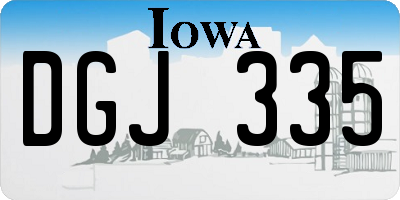IA license plate DGJ335