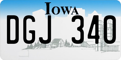 IA license plate DGJ340