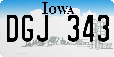 IA license plate DGJ343