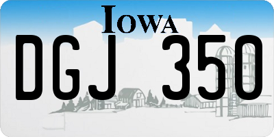 IA license plate DGJ350