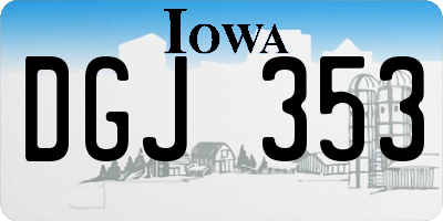 IA license plate DGJ353