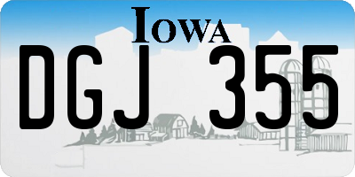 IA license plate DGJ355