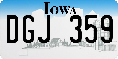 IA license plate DGJ359