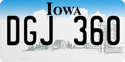 IA license plate DGJ360