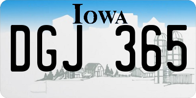 IA license plate DGJ365