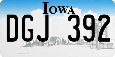 IA license plate DGJ392