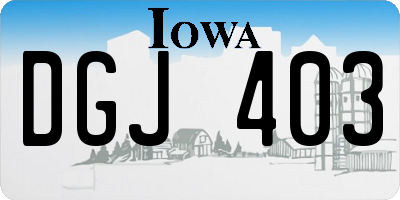 IA license plate DGJ403