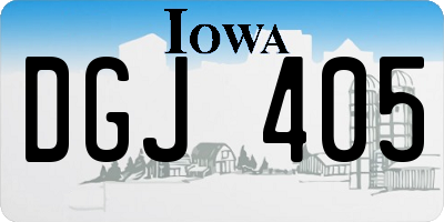 IA license plate DGJ405