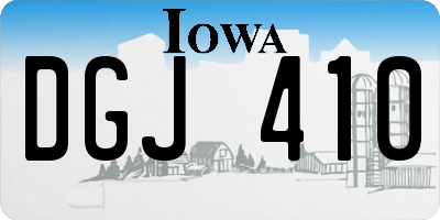 IA license plate DGJ410