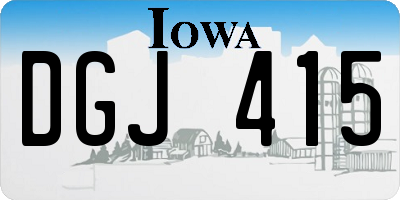 IA license plate DGJ415