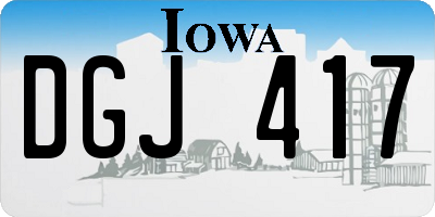 IA license plate DGJ417