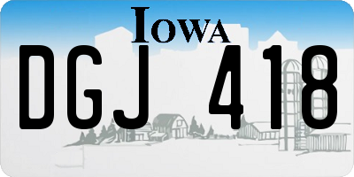 IA license plate DGJ418