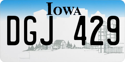 IA license plate DGJ429