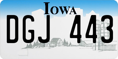 IA license plate DGJ443