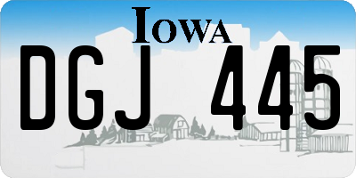IA license plate DGJ445