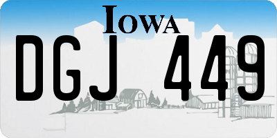 IA license plate DGJ449