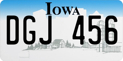 IA license plate DGJ456