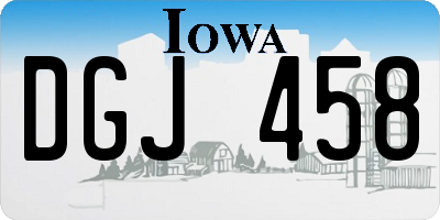 IA license plate DGJ458