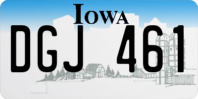 IA license plate DGJ461