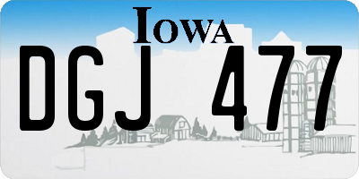 IA license plate DGJ477