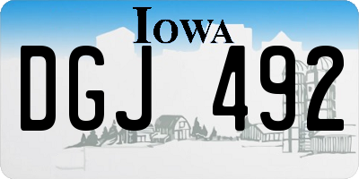 IA license plate DGJ492